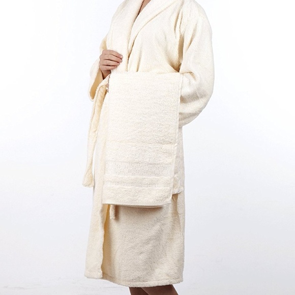 Bathrobe 60% Bamboo 40% Turkish Cotton Ecru - Picture 2 of 4